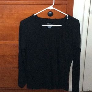 CUTE BLACK LONG SLEEVE TOP (MERONA)